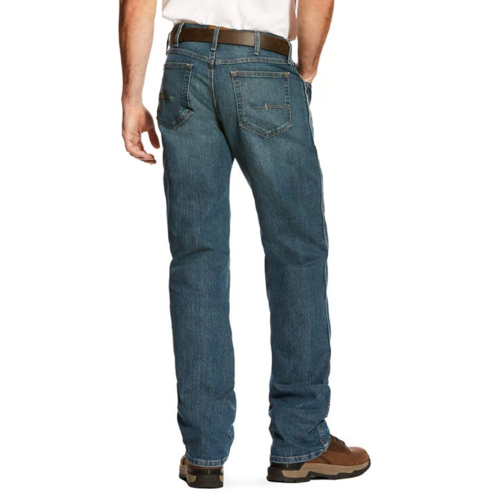 Ariat Men's Stretch Fit Low-Rise Rebar M4 Relaxed DuraStretch Basic Bootcut Work Jeans from GME Supply